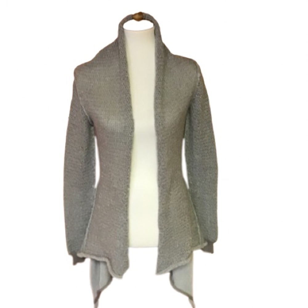 Gray Open Front Women's Cardigan Sweater